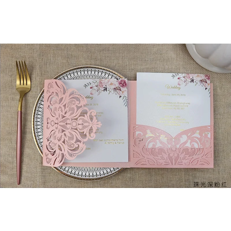 Customized Hollow out Invitation Card European Wedding Invitation Card Fashionable and High end