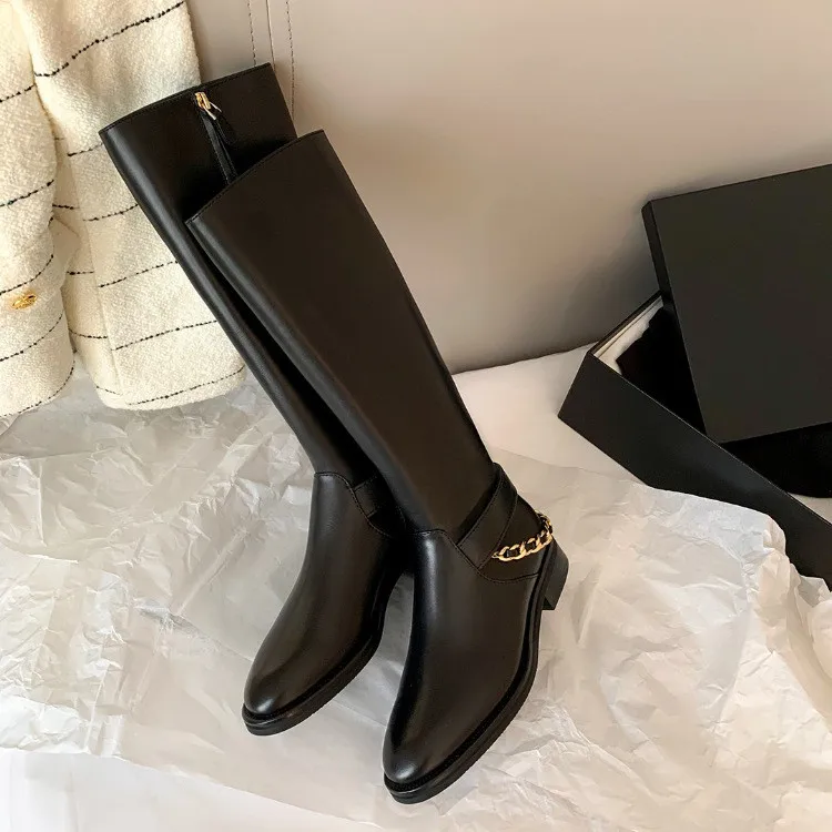 Women Thigh High Boots Women Casual Plush Knee Boots Brand Designer Zip Ladies Leather Long Boots White Mujer Shoes 2026