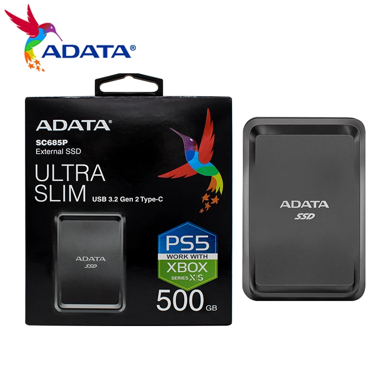 Original ADATA USB 3.2 Type-C External SSD Ultra SLIM PSSD 250GB 500GB Portable Solid State Drive for PS5