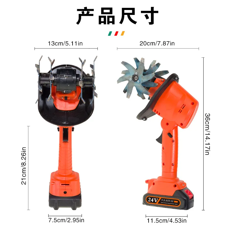 AOLIVIYA Cordless Lithium Battery Mini Tiller Cultivator Weeding Soil Loosening Machine Home Garden Rotavator Specialty Tools