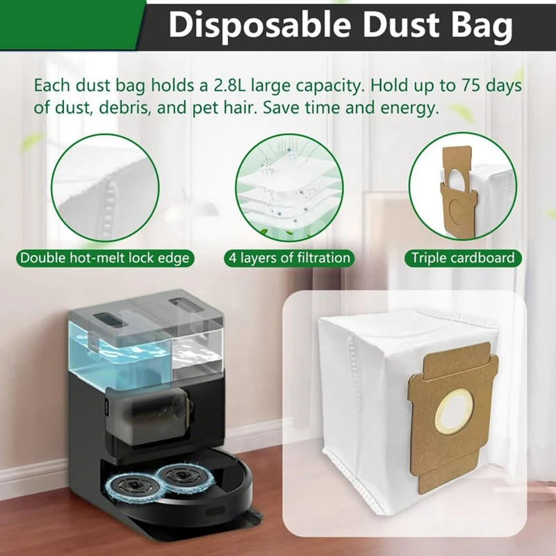 For Plus 405 / 505 Combination Accessories Spare Parts Main Side Brush Mop Cloth Dust Bag-A63M view 4