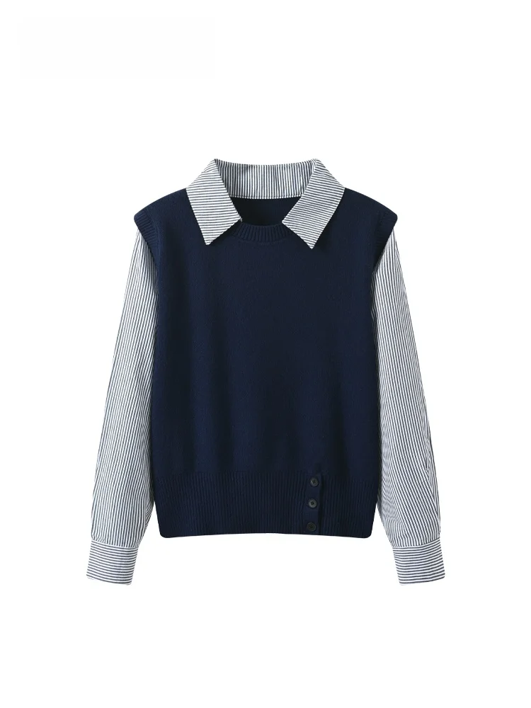 

Loose Long Sve Ne irt Women's plus Size Spring Faion College Sle Top Trendy French Sle Copper Ammonia Fiber