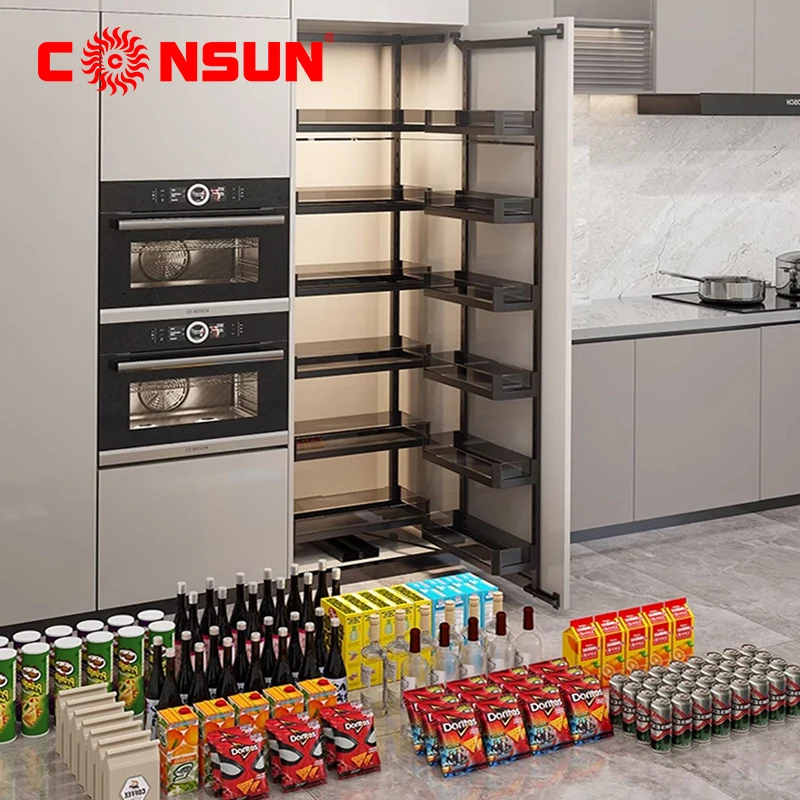Kitchen Accesorios Cabinet Slide Drawer Tall Pull Out Pantry Basket