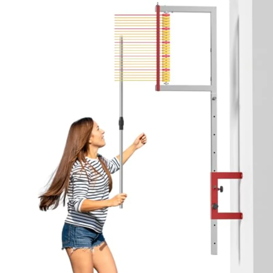 

Outdoor vertical jump measurement tool wall mounted aluminum alloy black 27.5-47 inches adjustable height with clear scale mark