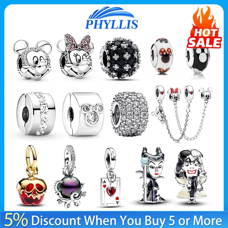 New Hot Sale 925 Sterling Silver Character Pendant Suitable for 925 Sterling Silver Original Women's Bracelet DIY Jewelry Gift