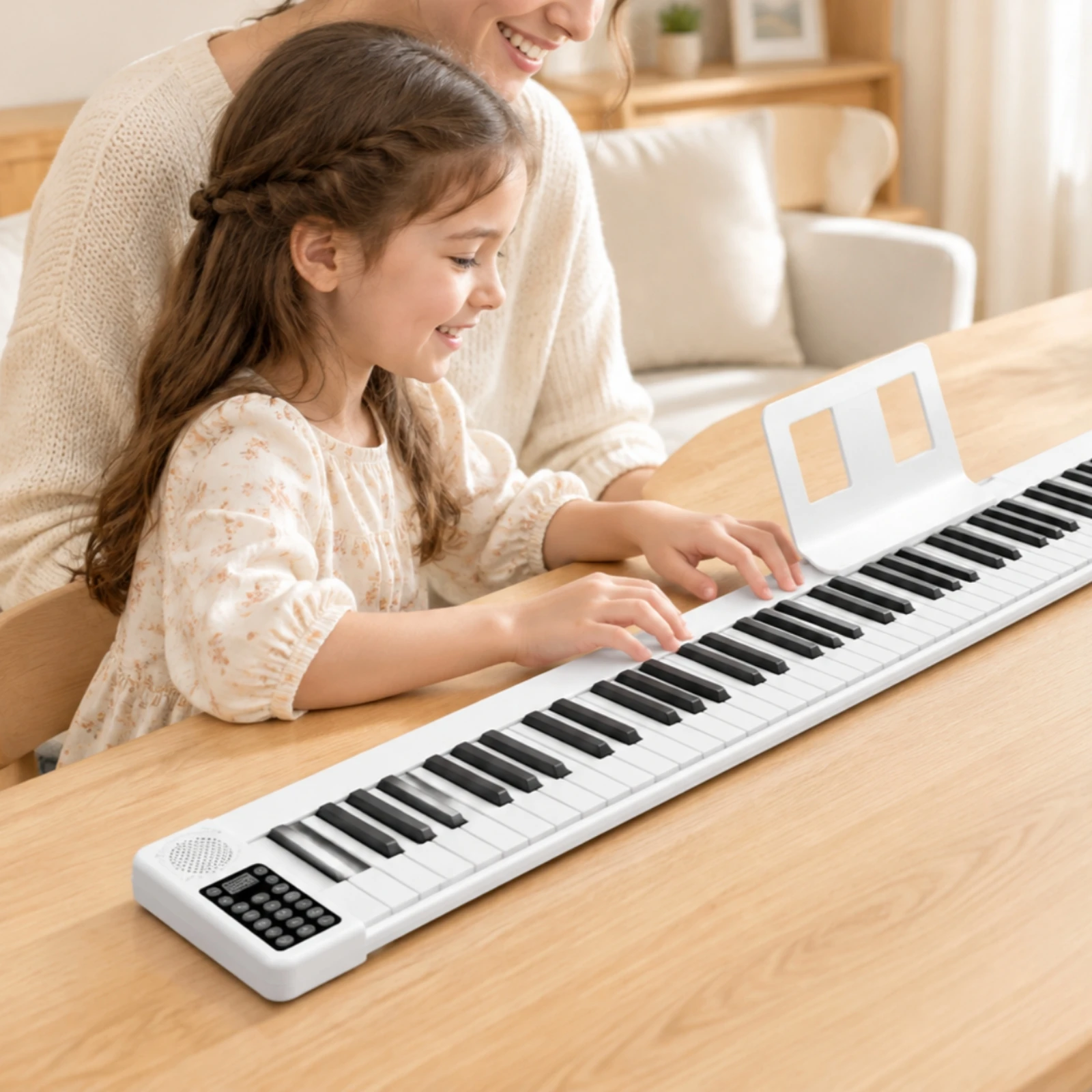 Musical Instrument Lightweight 88-Key Folding Electronic Piano 88-Key Foldable Piano with Carrying Bag Compact for Beginners