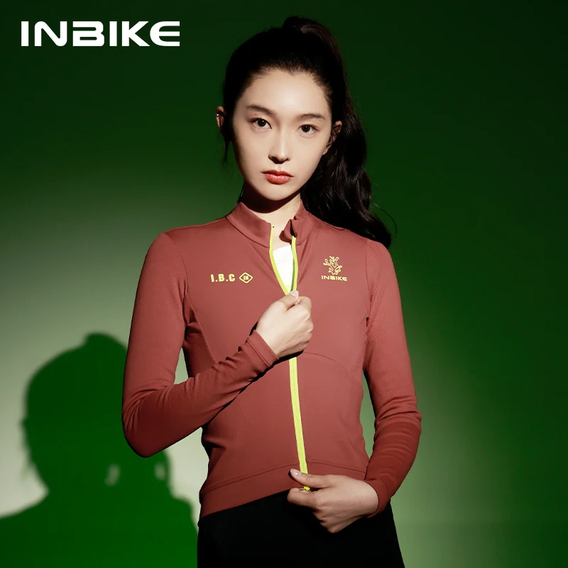 

INBIKE зимний женский велосипедный трикотаж с длинным рукавом, термоветростойкий флисовый велосипедный топ для холодной погоды, дорожный велосипедный трикотаж