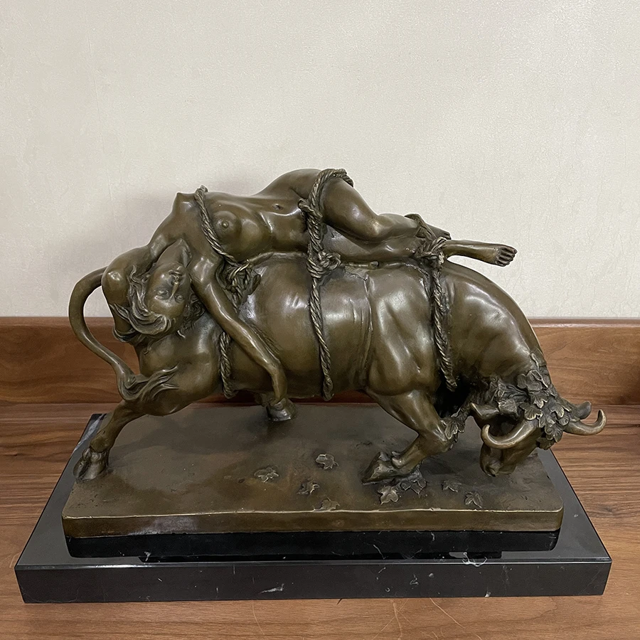 Bronze Europa and the Bull Statue by French Sculptor Marcel Debut Famous Greek Mythology Sculpture Large Size Home Decor