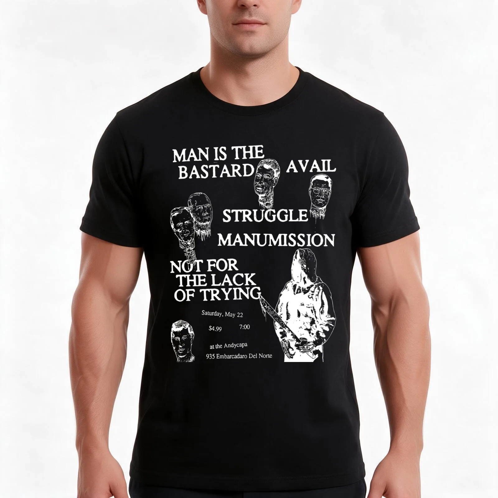 Man is the bastard Classic T-Shirt Summer Casual Cotton Tee Oversized Streetwear Tops Vintage Graphic Print Unisex Men Women