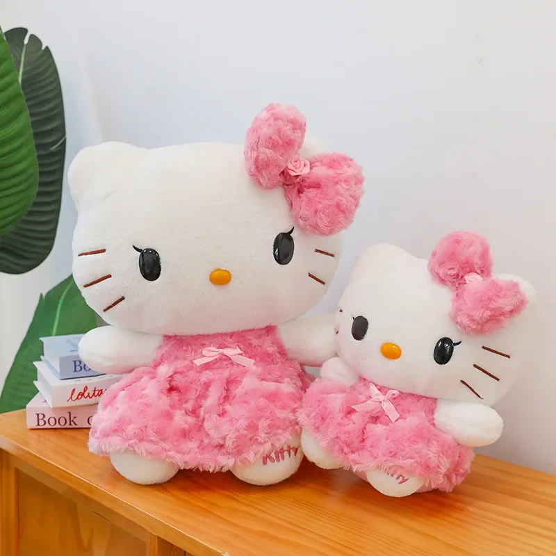 

55 см Kawaii Sanrio плюшевая игрушка аниме розовая роза Hello Kitty плюшевая игрушка Hello Kitty чучело игрушка новогодний подарок Рождественский подарок