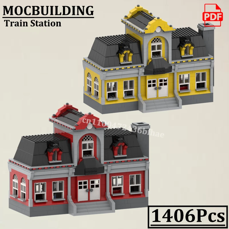 

Modular Train Station City Street View Model MOCBUILDING Creative Railway Road Buildings Bricks Construction Bricks Toys Gift