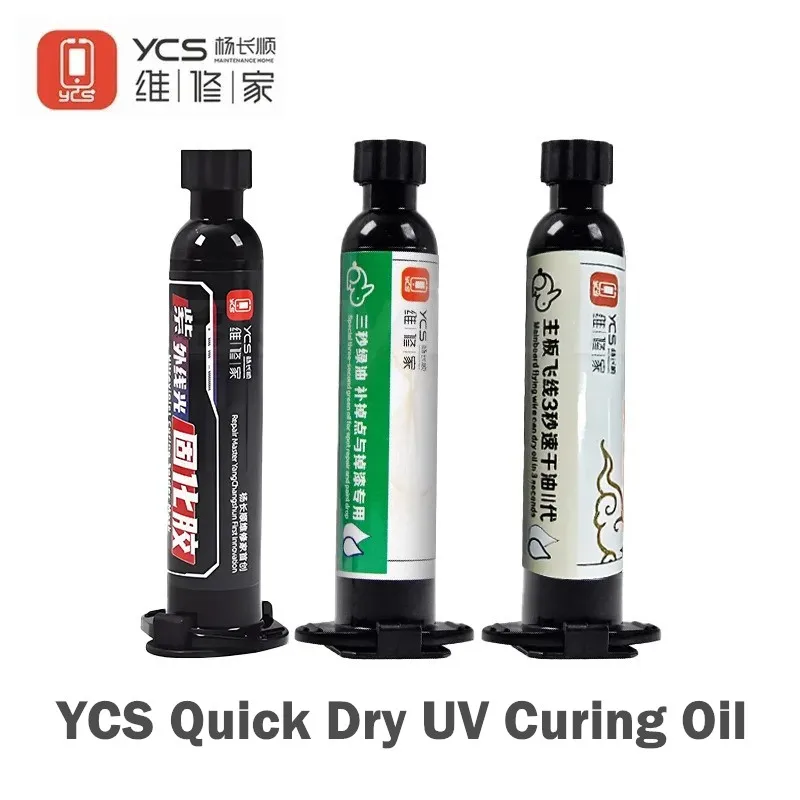 YCS UV Curing Green Oil UV Solder Mask PCB BGA Drop Spots and Paint Repair Prevent Corrosive Arcing Welding Flux Ink Oil Tools