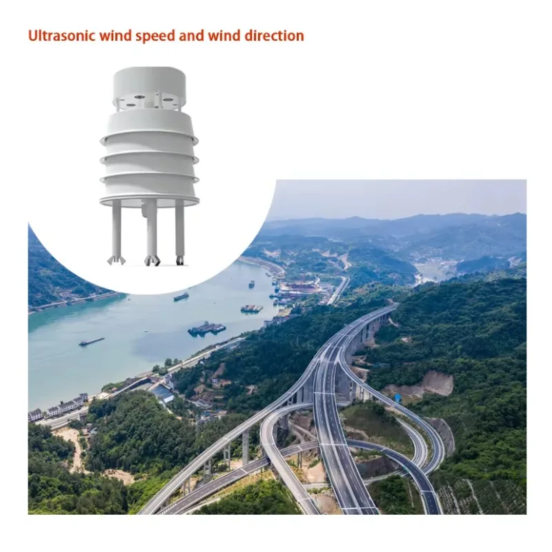 CE 2 In 1 4-20Ma 0-5V 0-10V Rs485 SDI12 Compact Ultrasonic Wind Speed Direction Weather Station