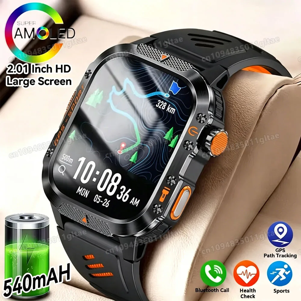 2026 Neue Militärische Smartwatch für Herren IP67 3ATM Outdoor-Sport-Fitness-Tracker Blutdruck-Gesundheitsmonitor BT-Anrufe GPS Smartwatch