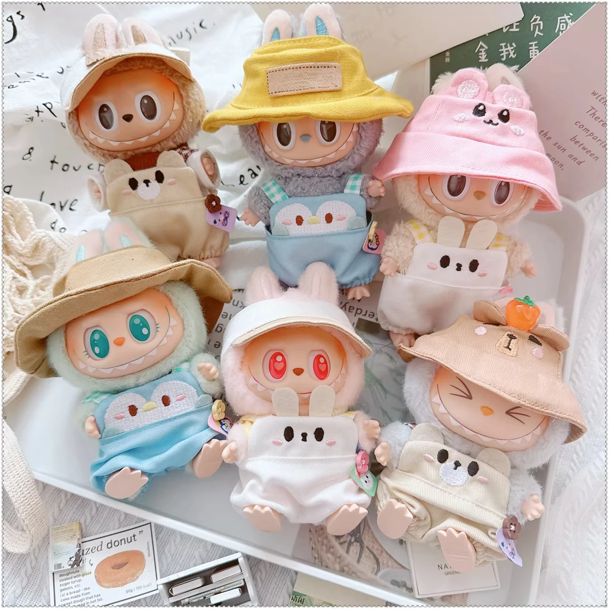 Mini Plush Doll'S Clothes Outfit Accessories For Korea Kpop Exo Labubu Idol V1 V2 overalls set Clothing Gift