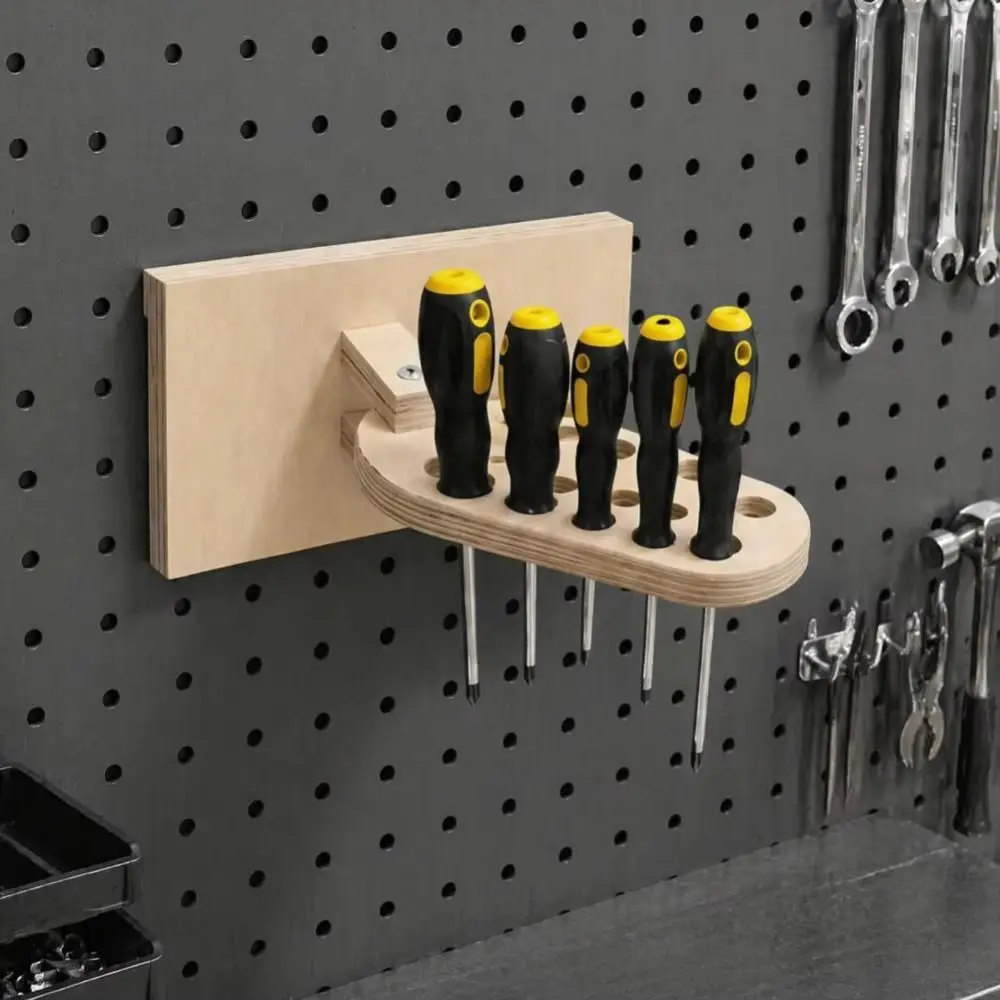 Wall Mounted Screwdriver Organizer Rotatable Space Saving Screwdriver Storage Rack Durable Multi-hole Tool Organizer Workbench