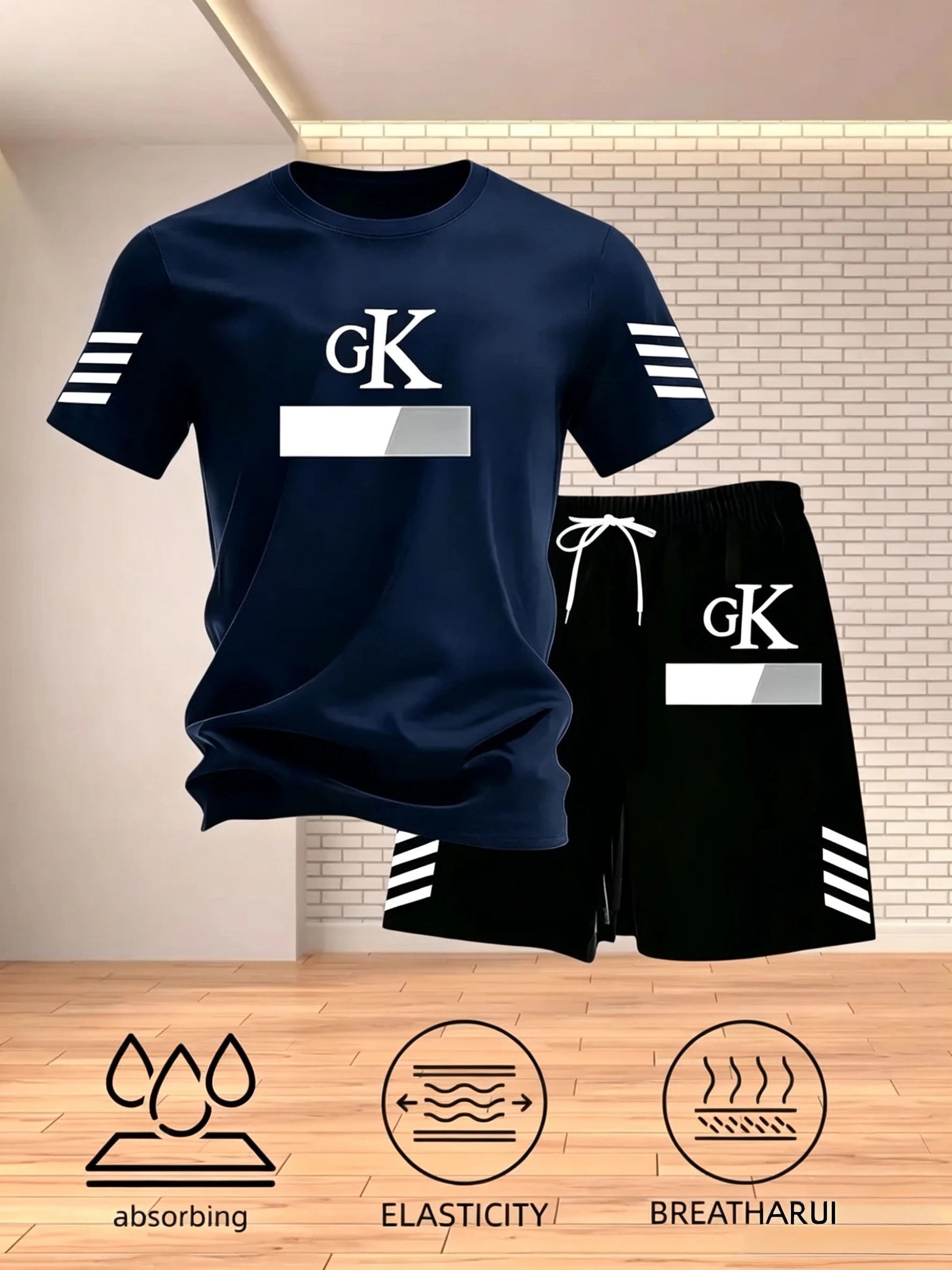 

2026 Summer Men's Set Fashion Sports Set Men's Short sleeved T-shirt+Sports Shorts Set Men's Casual Men's Clothing Men's Jogging