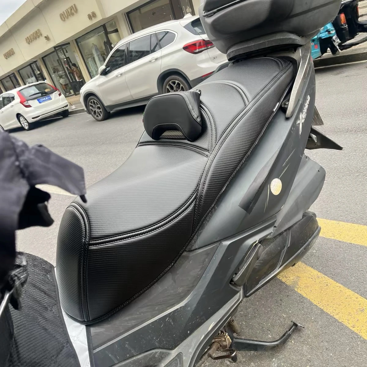 Motorcycle seat cover accessorie backrest lumbar support cushion cover Fit For KYMCO Xciting X350 ADV