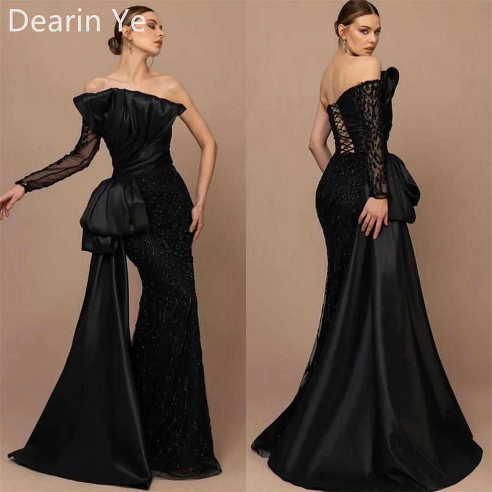 Prom Dress Formal Saudi Arabia Dearin Strapless A-line Floor Length Skirts Lace Bespoke Occasion Dresses Evening Gown