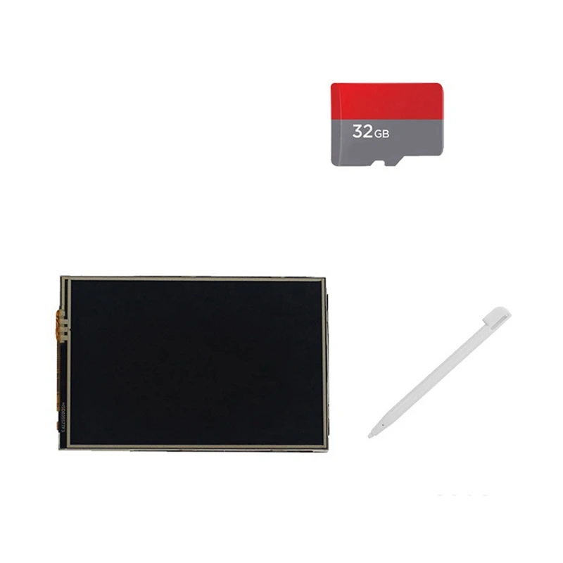 For Raspberry Pi 5 Touch Screen Kit 3.5 Inch Screen 60Fps Refresh Rate ABS Case Heat Sink With 32G TF Card For Pi 5