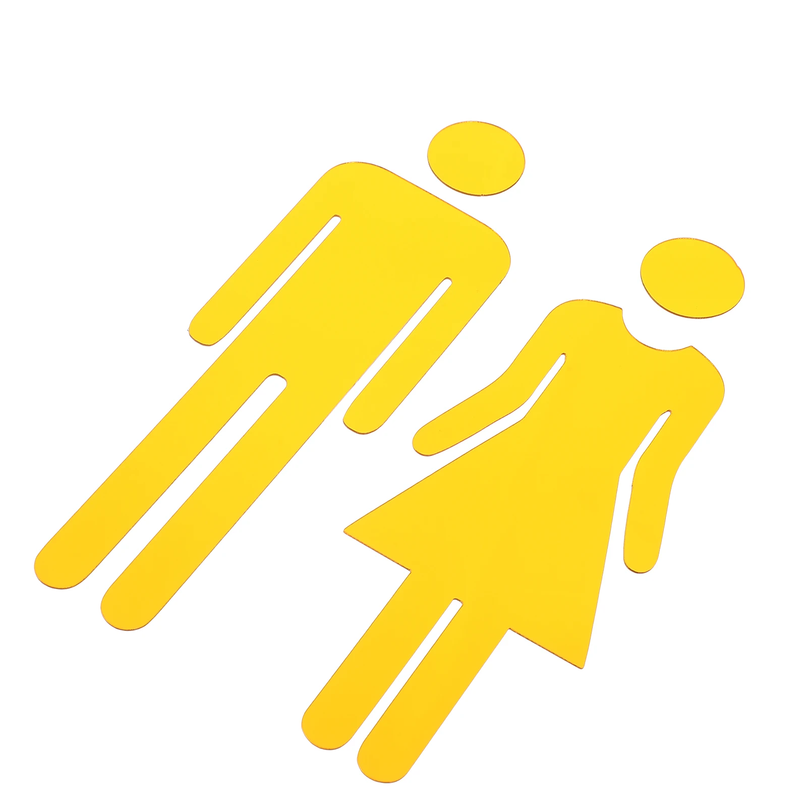 

2 Pcs Toilet Sign Bathroom Signs for Door Wall Decor Acrylic Humorous Decorative Golden Restroom Office