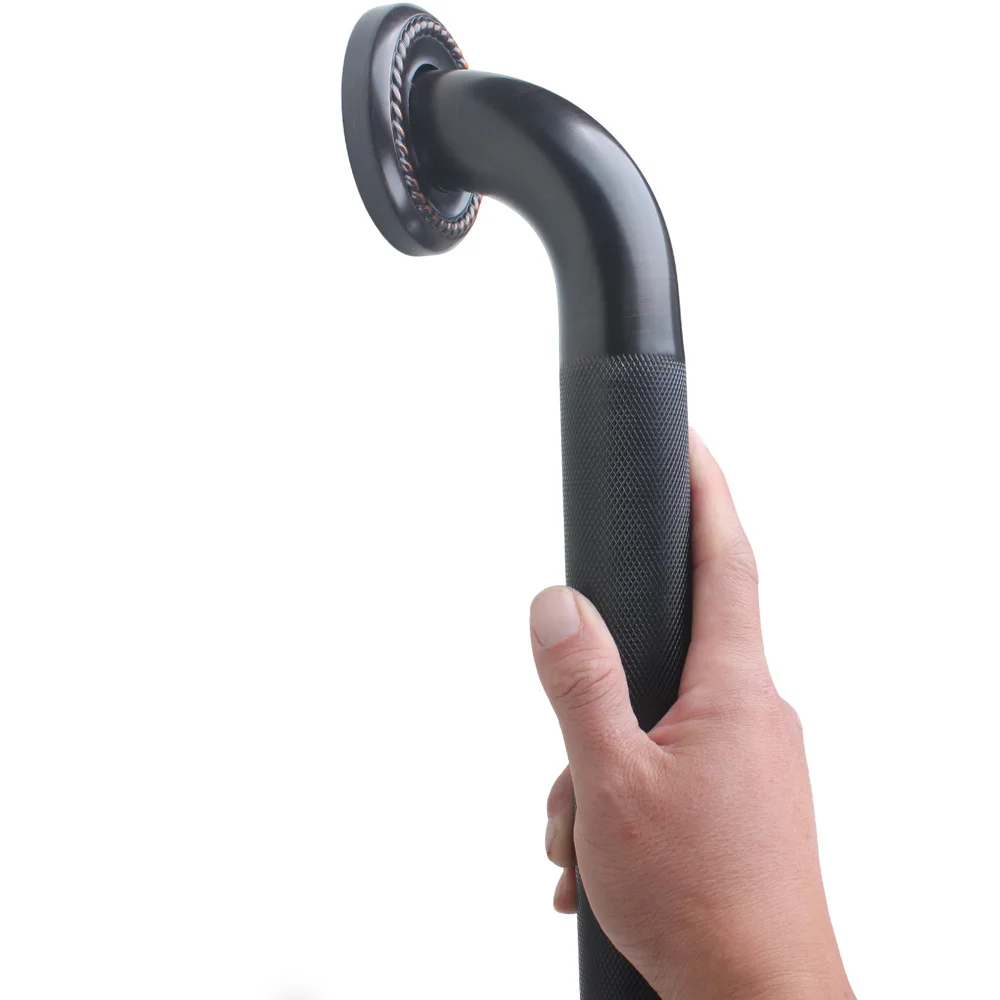 

24-inch Textured Grab Bar for Bathtub and Shower, Oil Rubbed Bronze Finish, 1.5-Inch Diameter, Bathroom Toilet Saftey Hand Rail, Wall-Mounted, Great for Towel Holder/Stair Handrail
