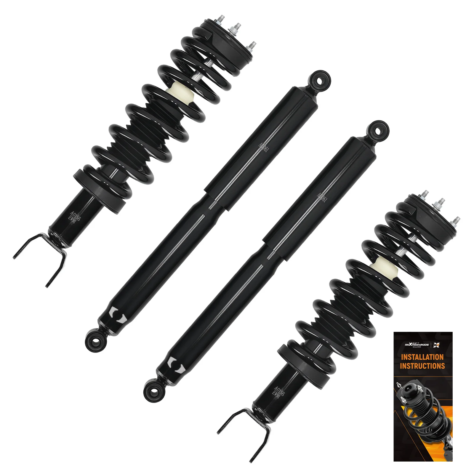 MaXpeedingrods 4PCS Front & Rear Spring Shock Absorber Struts Assembly For Dodge Ram 1500 2009-2018 4WD 153028 344385