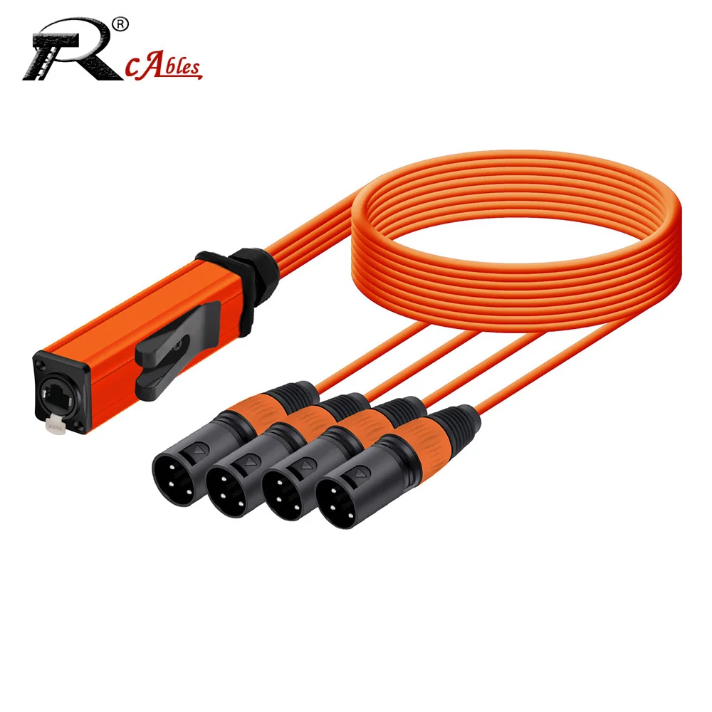 

RJ45 CAT5/CAT6 к канала XLR 3-контактный мультисетевой разъем для сценического звукового освещения XLR к RJ45 Ethercon с кабельным подключением