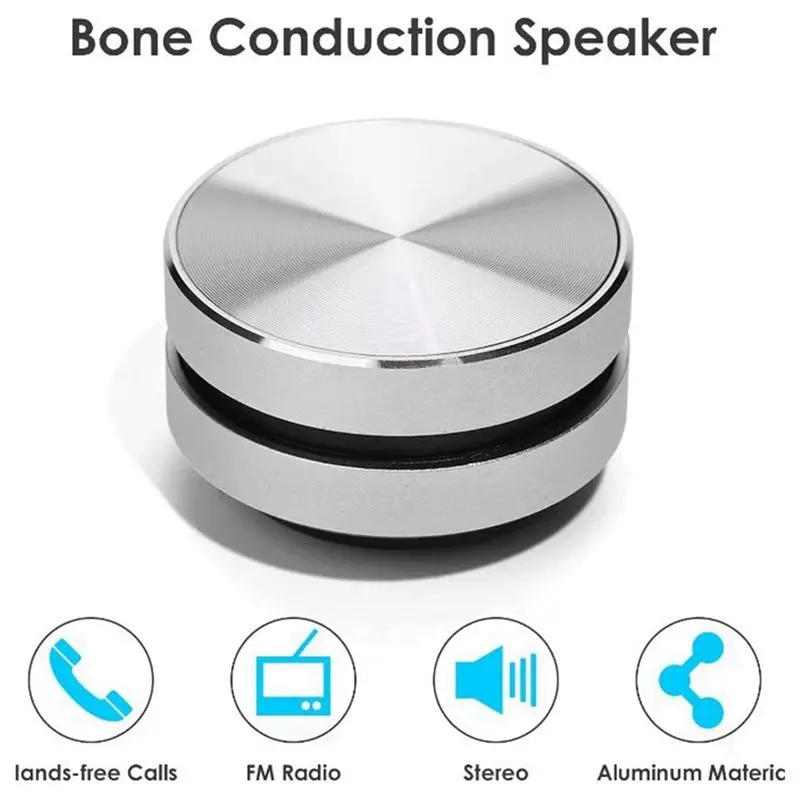 ABJF 2X Portable Mini Bluetooth Speaker, Wireless Bone Conduction Induction Turns Anything into Speaker, Vibration Speaker for