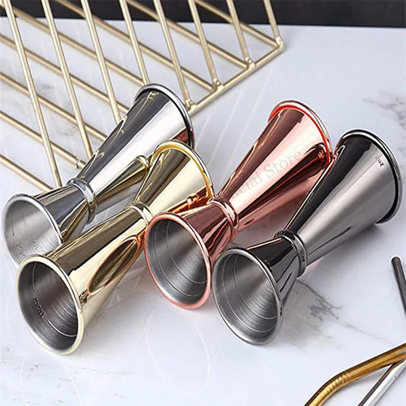 30/60ml Stainless Steel Cocktail Bar Jigger Japanese Double Oz Spirit Measuring Cup Bar Tools Kitchen Party Club Drink Markings