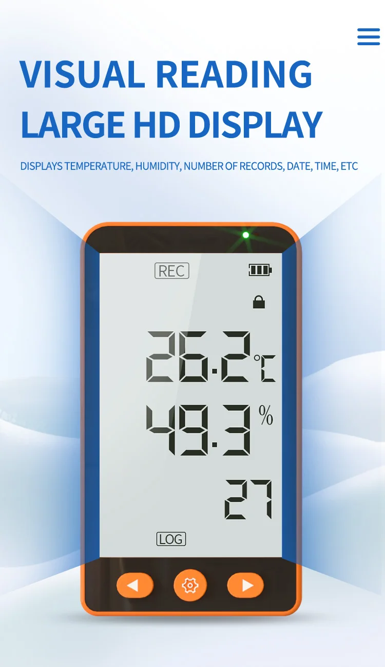 Aikesi GSP-80Pro LCD Data Logger Multi Reusable  USB PDF Report Temperature and Humidity Data Logger