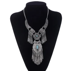 Fashion Bohemian Choker Collar Necklace Vintage Tassel Statement Maxi Long Necklace For Women Collier Femme Jewelry