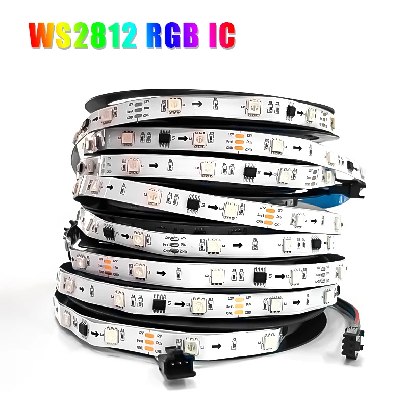 WS2812B RGB แถบไฟ LED S แยกพิกเซล SMD5050เทปแสง IP30DC12V แถบไฟ LED ห้อง