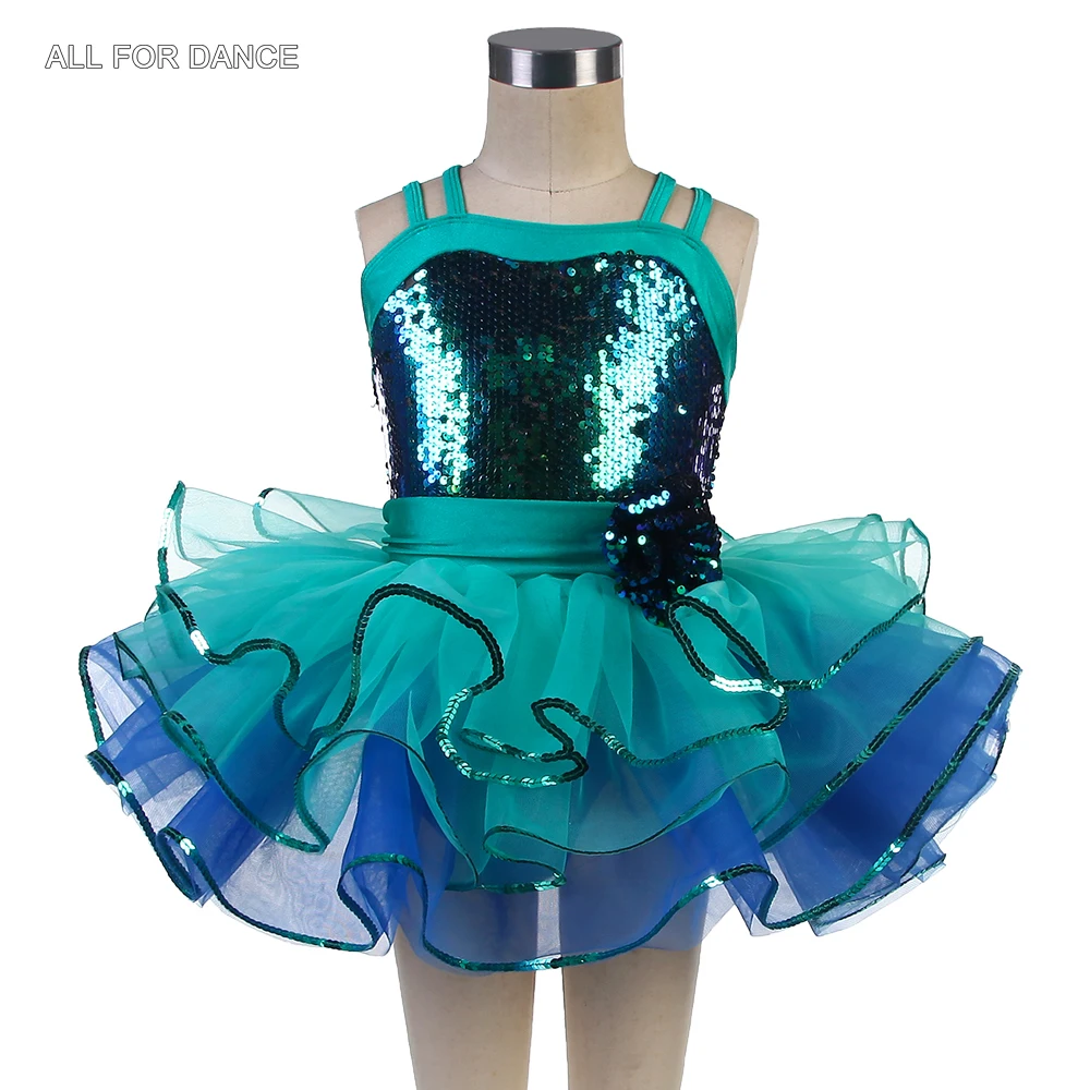 

24016 Green Sequin Top Bodice Ballet Tutu Girls Stage Performance Dance Costume Child Ballet Tutu Ballerina Dance Wear