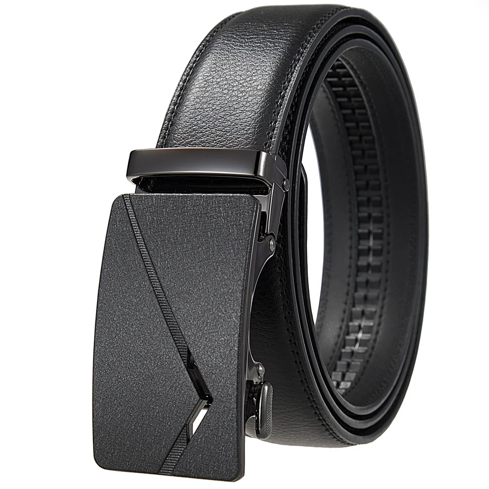 

Дизайнерский роскошный мужской ремень из натуральной кожи с автоматической пряжкой, ширина 3,5 см, черный/кофейный цвет, высококачественный поясной ремень для делового стиля