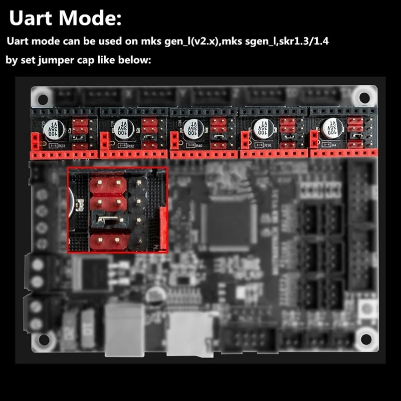 MKS TMC2208 V2.0 Stepper Motor Driver Ultra-Quiet/Low Heat For MKS Sgen L V1.0/Gen L V2.0 Controller Board (5Pcs)