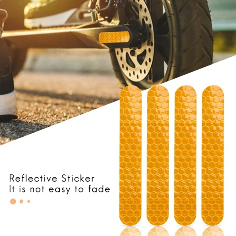 AU05 -40PCS Yellow Front Rear Wheel Cover Protective Shell Reflective Sticker For Ninebot Max G30 Scooter Accessories