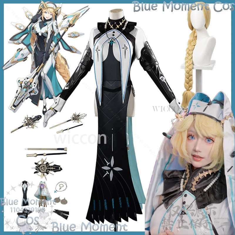 

Princess Cosplay Goddess Of Victory NIKKE Game Sexy Backless Nun Dress Gothic Punk Lolita Halloween Hat Prop Comic Con Outfit
