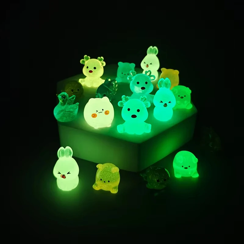 Mini caja ciega luminosa de resina con forma de Animal, pulpo, conejo, adorno pequeño, decoración creativa para el hogar, bolsa ciega de fiesta para niños, regalo, 60 uds.