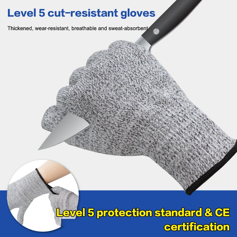 Guantes anticorte de protección de seguridad, resistentes a cortes, alambre de acero inoxidable, malla metálica, guantes de trabajo resistentes a cortes para carnicero