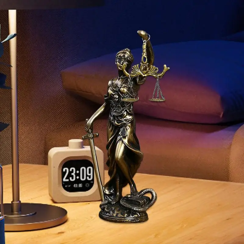 Justice Fairness Goddess Statue Resin Lawyer Lady Justice Fair Angel Figure Retro Justice Scale Decoration Home Decoration - Image 2