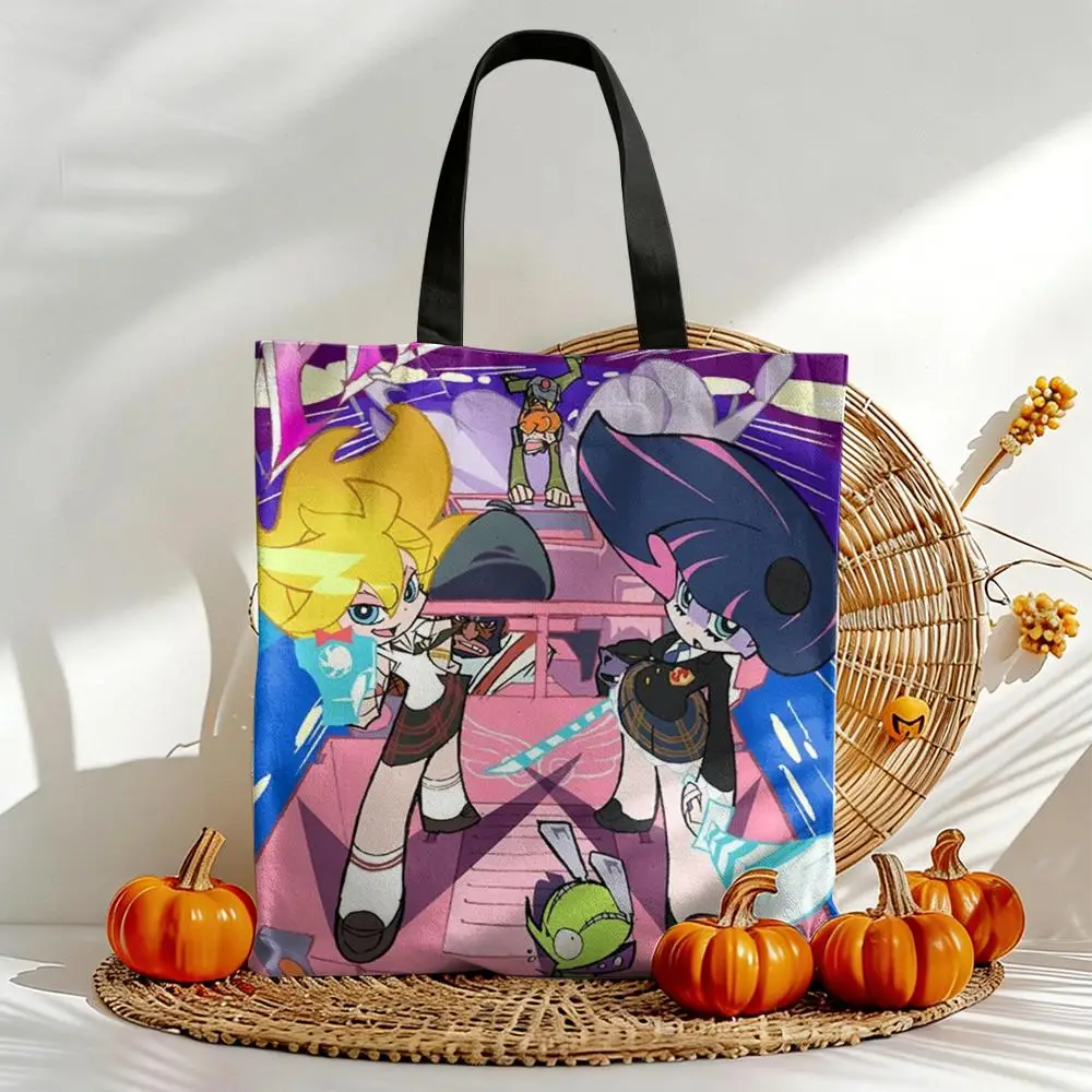 P-Panty & Stocking with Garterbelt Storage Bags Canvas Double-Sided Print Handbag Daily Lightweight Shopping Tote Bag