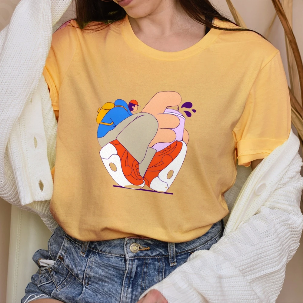 Bez zmarszczek koszulka gimnastyczna Y2K - kompaktowa koszulka z krótkim rękawem do ćwiczeń w hotelu, zwiedzania, trwałość nadruku w stylu vintage