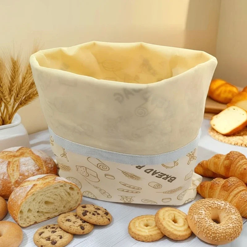 Large Bread Storage Bag With Fold-Over Closure, 43 x 33 Full Loaf Bag for Sourdough Bread, Wipe Clean Counter and Shelf Y5GB