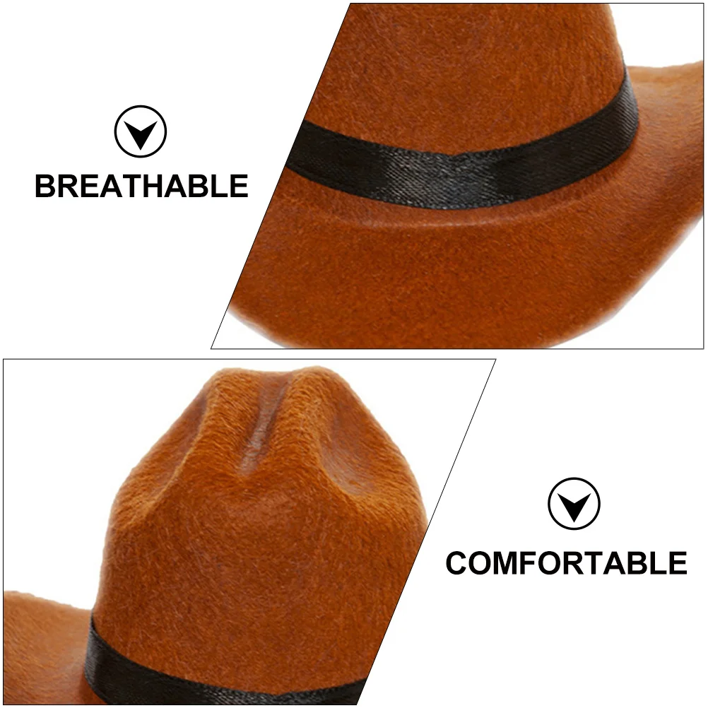

2Pcs Pet Cow Boy Hats Cats Dogs Outfit Accessories Stylish Lightweight Moisture Absorption Firm Design Pet Supplies