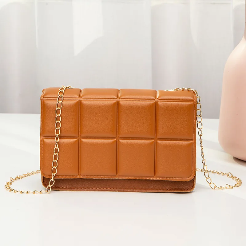 New PU Leather Shoulder Bags for Women 2022 Fashion Texture Chain Rhomboid Crossbody Bags Summer Trend Handbags Phone Bag