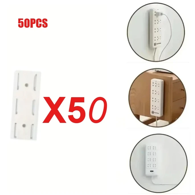 An der Wand montierter, selbstklebender Steckdosenleisten-Fixierer, abnehmbarer Kabel-Organizer, Desktop-Steckdosenhalter für Büro und Zuhause