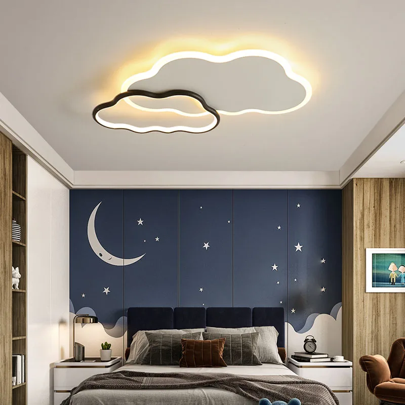 

Потолочные светильники Clouds LED для детской комнаты, спальни, кабинета, детской, с мультяшным дизайном, белый декор, детская потолочная люстра с пультом дистанционного управления