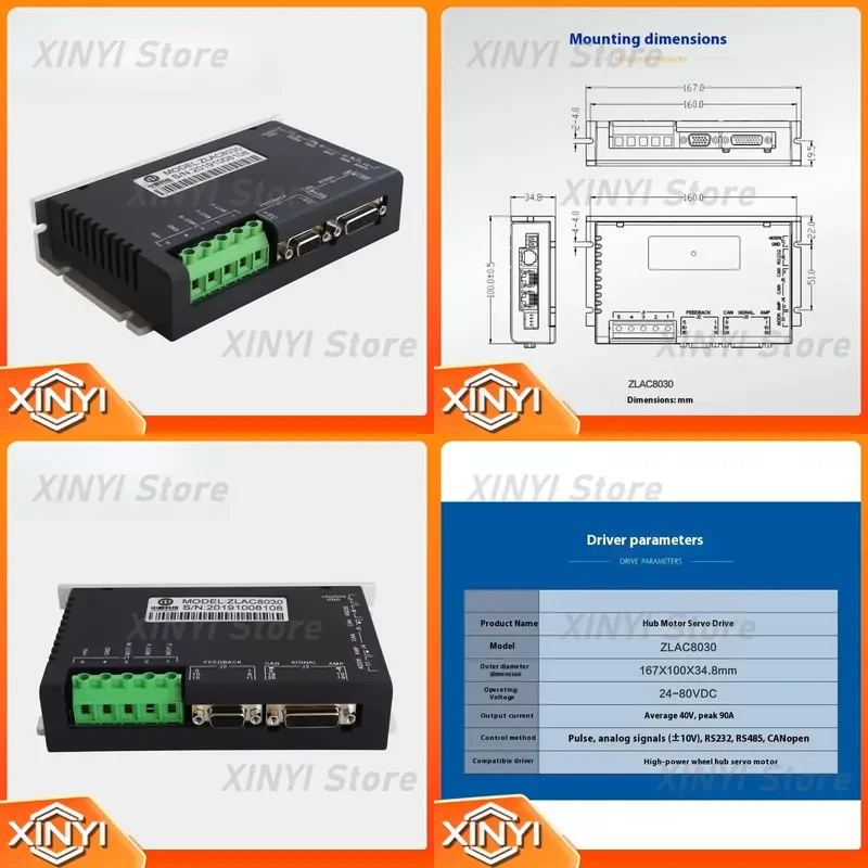 for Wheel Hub Servo Driver 8030 High Power Motor with High Precision CANopen Communication for Robots Robotics Automated