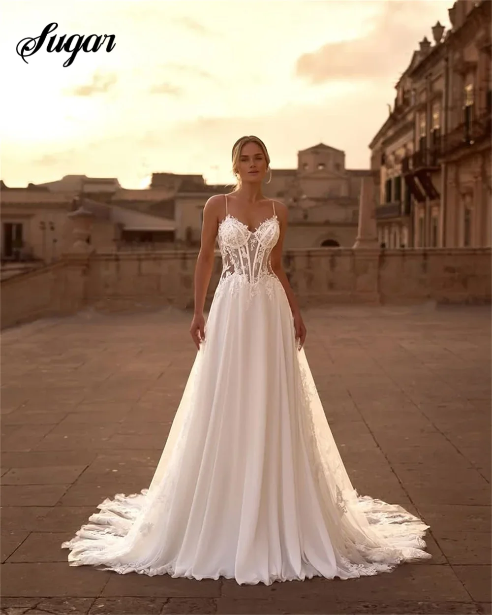 ชุดเดรสยาวทรงเอไลน์หรูหรา ประดับลูกไม้ลายดอกไม้ คอวี แขนยาว ผ้าซาตินแบบเทพธิดา สำหรับงานปาร์ตี้ งานแต่งงาน สามารถสั่งตัดได้